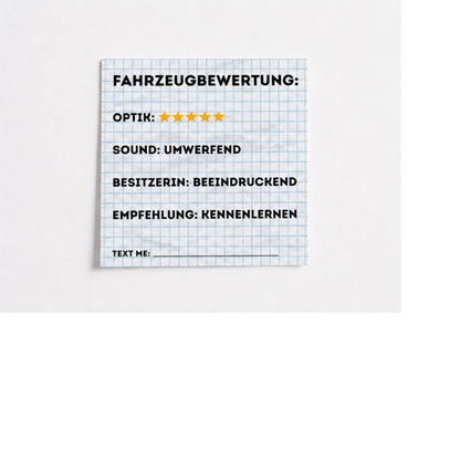 Fahrzeugbewertung Sticker 10er Set
