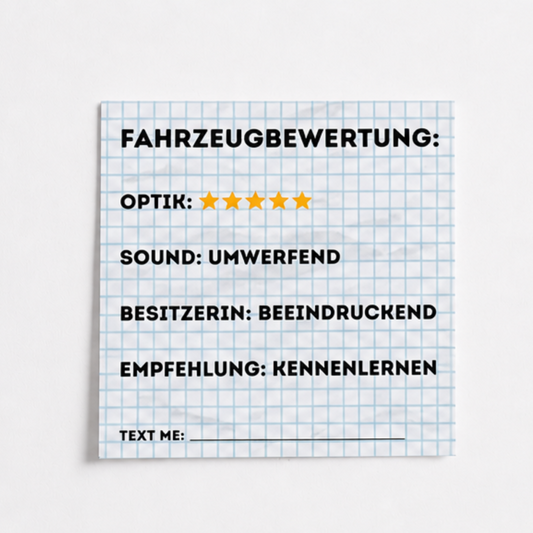 Fahrzeugbewertung Sticker 10er Set